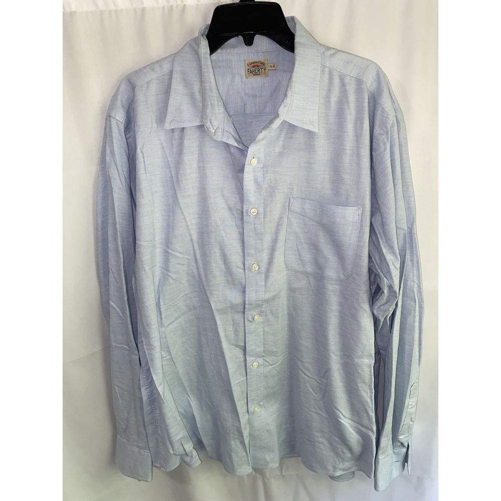 Faherty Stretch Oxford 2.0 Button-Down Shirt Long Sleeve Blue‎ Mens XL